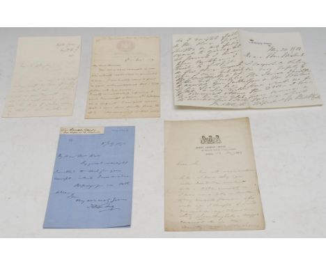 The Arts - a collection of five 19th century ink manuscript on paper letters, comprising 1) Sir Thomas Lawrence  PRA FRS (176