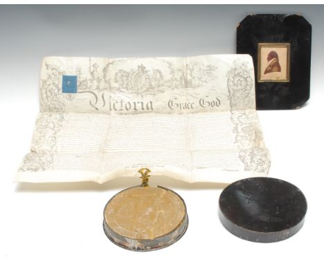 An early Victorian vellum grand of naturalisation, Amelia Susa Maria, widow of Edward Maas of The Hague, captain in the Nethe