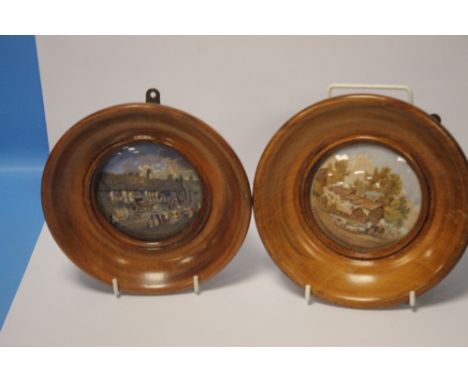 TWO FRAMED SHAKESPEARE INTEREST CERAMIC POT LIDS