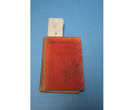 H. RIDER HAGGARD - 'KING SOLOMON'S MINES' published by Cassell &amp; Company 1885, first edition, probably third printing, ma