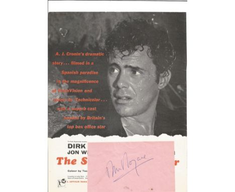 Dirk Bogarde (1921 1999) Actor Signed Vintage Album Page With The Spanish Gardner Picture. Good condition. All autographs com