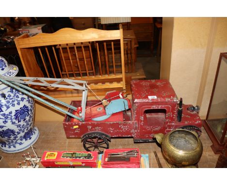 A vintage tin plate break down truck 