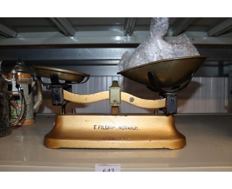 A set of E Pilgrim of Norwich scales and weights