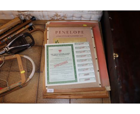 A long stitch tapestry kit, prints, calendars etc. 