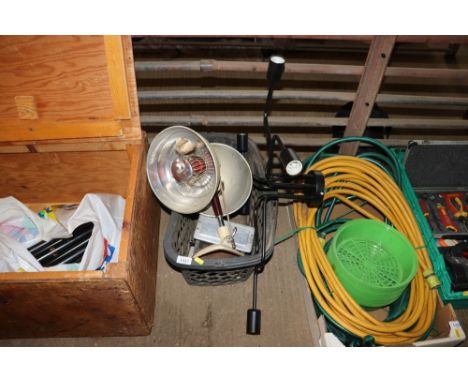A Pifco infrared lamp sold as collectors item, one other heat lamp sold as collectors item, a light fitting and a vintage toa