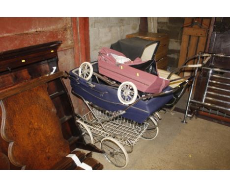 A Mothercare vintage style pram and child's dolls pram