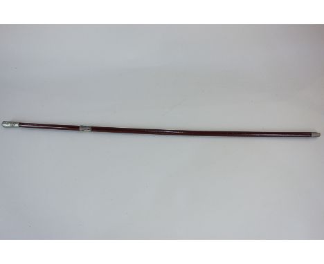 A swagger stick, from the South Staffordshire Regiment, awarded to 'Best Recruit 12 Jan 1956 23251805 Pte Seabrook JB', on si