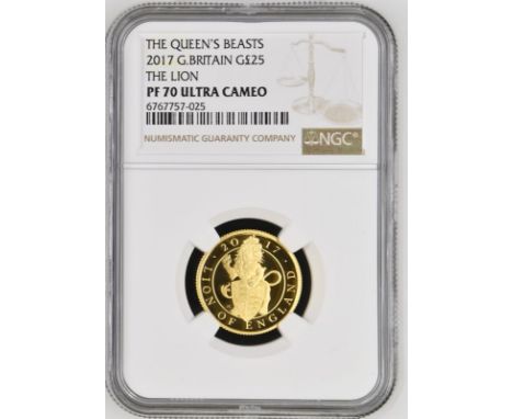 UNITED KINGDOM. Elizabeth II, 1952-2022. Gold 25 pounds, 2017. Royal Mint. Proof. The first in a series of 10 coins known as 