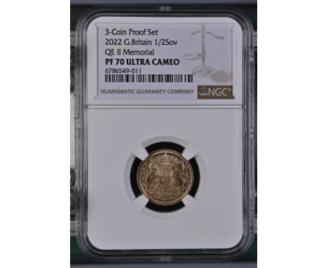 UNITED KINGDOM. Charles III, 2022-. Gold half-sovereign, 2022. Royal Mint. Proof. Issued as the first sovereign for King Char