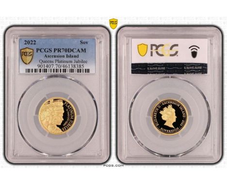 TRISTAN DA CUNHA. ASCENSION ISLAND. Elizabeth II, 1952-2022. Gold sovereign, 2022. Ascension Island. Proof. Portrait of Eliza