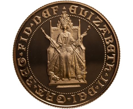 UNITED KINGDOM. Elizabeth II, 1952-2022. Gold 2 pounds (double sovereign), 1989. Royal Mint. Proof. Commemorating the 500 yea