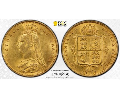 UNITED KINGDOM. Victoria, 1837-1901. Gold half-sovereign, 1887. London. Imperfect J DISH L508. The issues the mint encountere