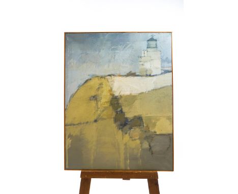 RIchard Boden, St Catherine's Light House, oil on canvas, inscribed and dated 74 verso, 91cm x 71cm