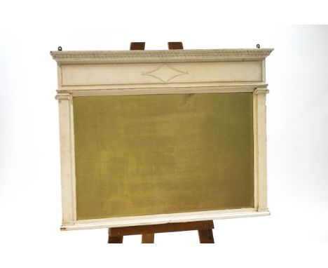 A Regency style white painted over-mantel mirror, 84cm high x 108cm wide