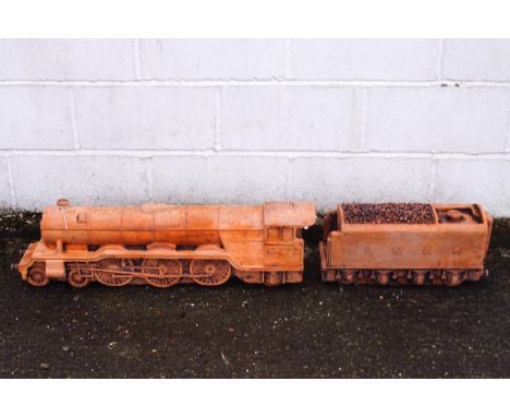 A re-constituted stone model of the Flying Scotsman, 1:15 scale, 138cm long