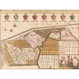 Kaart van de Hondsbossche Zeewering en de duinen bij Petten, Hendrick de Leth, 1730