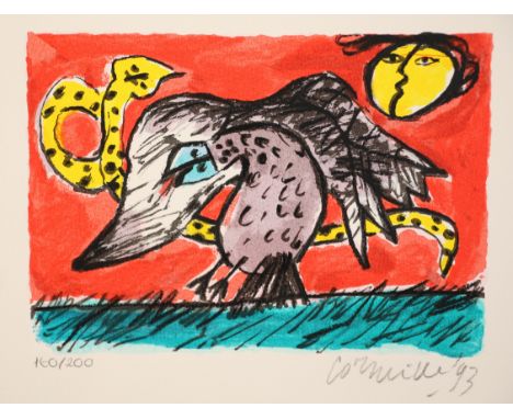 Corneille (1922-2010) Twee litho's in map 'Mémoire de Bali I' twee litho's, gesigneerd, 160/20025 x 33 cm. [map]