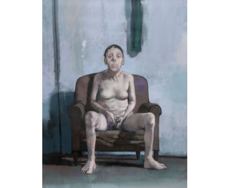 Jean Rustin (1928-2013) Naakt op fauteuil doek, ongesigneerd, 146 x 116 cm. Provenance: Collectie Marion Bloem [1] oil on can