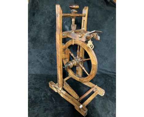 Oak Upright Spinning wheel&nbsp; Some light damage to base.