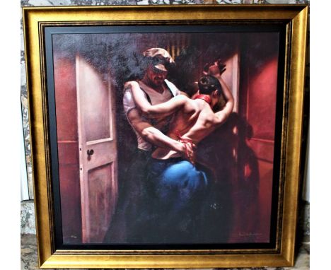 Hamish Blakeley "Tango Rouge" limited edition print canvas on to board. no 137/150, 90cm x 90cm