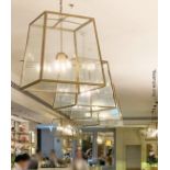 1 x Large High-end Commercial Brass & Glass Lantern Pendant Light Fitting