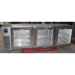 1 x Precision Wall Mounted Three Door Refrigerator - Stainless Steel Construction / Double Glazed