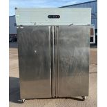 1 x APURO Door Stainless Steel Upright Fridge - Model GN140TN - Features Lockable Doors with Key