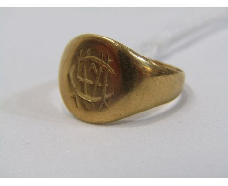 9ct GOLD SIGNET RING, size L, 4.8 grams 