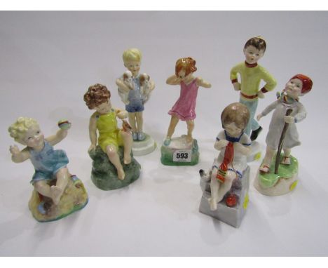 ROYAL WORCESTER, Days of the Week collection of 7 figures 