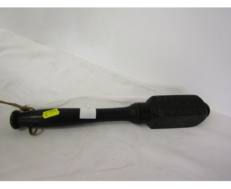 CORNISH TIPSTAFF, decorated with "Borough of St Mawes, 1797", 32cm length 