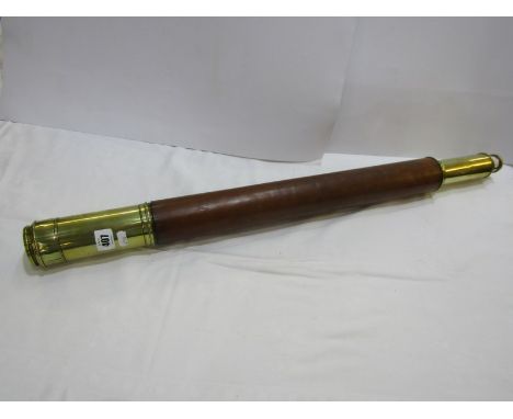 MARITIME, leather cased brass single draw compass by B. Wood of Liverpool, extending to 120cm 