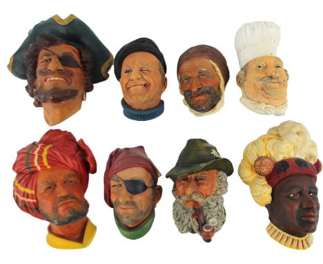 Eight various Bossons and other wall plaques, to include Sir Henry Morgan 19cm high. etc. (8)