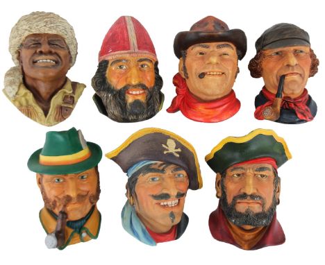 Seven various Bossons and other wall plaques, to include Captain Morgan 18cm high, etc. (7)