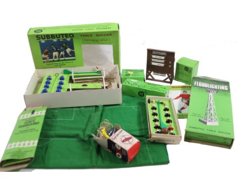 Various vintage part Subbuteo football game sets, partially boxed, to include Continental Display Edition, 38cm wide, score c