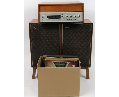 A 20thC retro Hacker Centurion music system, with Garrard 33 turntable, articulated arm and shaped speaker, 76cm high and var