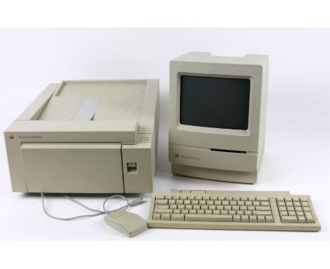 A vintage Apple Macintosh Classic computer system, with 9" dia. monitor, keyboard, etc. (a quantity)