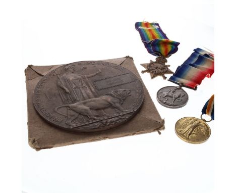 WW1 1914-15 Star Trio Death Plaque &amp; Card Holder Named Robert Mc Garry 1453 awarded to Pte R. McGarry 11Btn A.I.F