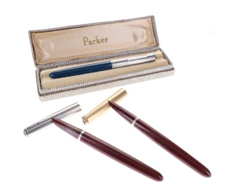 Parker 51 Fountain Pen Collection,14ct Gold Nibs. The collection consists of 3 pens, all Dip tested &amp; Writing. All pens a