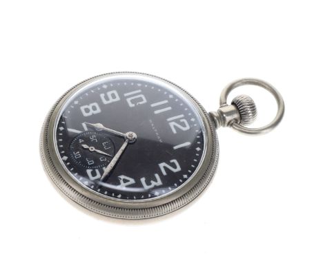 Waltham - WW2 Era Military Issued 16S Hand Wind Pocket Watch. Waltham Cal. 16S Premier 8 jewel hand wind movement. Plated bas