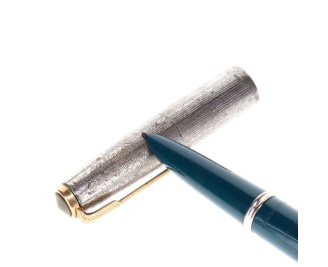 Parker 51 Fountain Pen Pair, 14ct Gold Nibs, Gold Plate &amp; Silver Plate Caps. Both pens are Dip tested &amp; Writing. The 