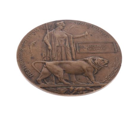 WW1 Death Plaque Named Edward Melville.