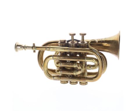 Bessons & Co., Brass WC2 Pocket Trumpet, Indian Reproduction.There is some tarnishing to the brass along with some denting of