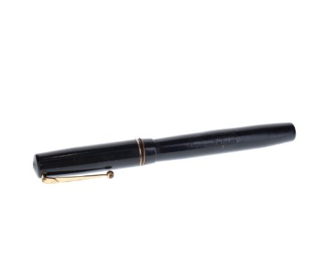Mabie Todd - Swan Self Filler Black Cased Fountain Pen, 14ct Gold Nib, Dip Tested &amp; Writing. The pen is in good condition