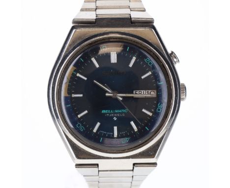 Seiko  - Bell-Matic Vintage Alarm Watch. Seiko Cal. 4006 Automatic Alarm movement. Watch Reference no. 4006-6080. Case is mad