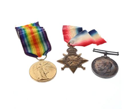WW1 1914-15 Star Trio 3283 awarded to Pte E. Budd Monmouth Regt.