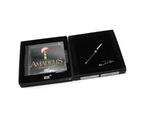 Montblanc - Meisterstuck Homage to Mozart Black Ballpoint Pen / Biro, Serial KR1637761, Writing. The pen comes in the origina