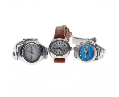 Vintage Ladies Automatic Steel WatchesThis lot includes three ladies vintage automatic watches such as Citizen 28800, Orient 