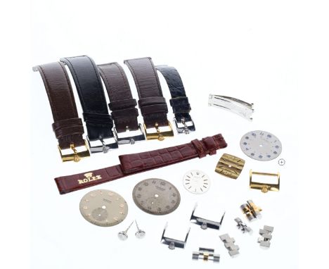 Assorted Tudor & Rolex Branded Parts/AccessoriesThis lot includes a variety of Rolex and Tudor branded parts, straps and acce
