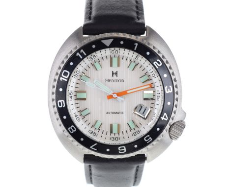 Heritor - Pierce Automatic Divers Style Watch. Miyota Cal. 8215 automatic movement. Case made stainless steel with a black le