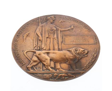 WW1 Death Plaque Named George Henderson.
